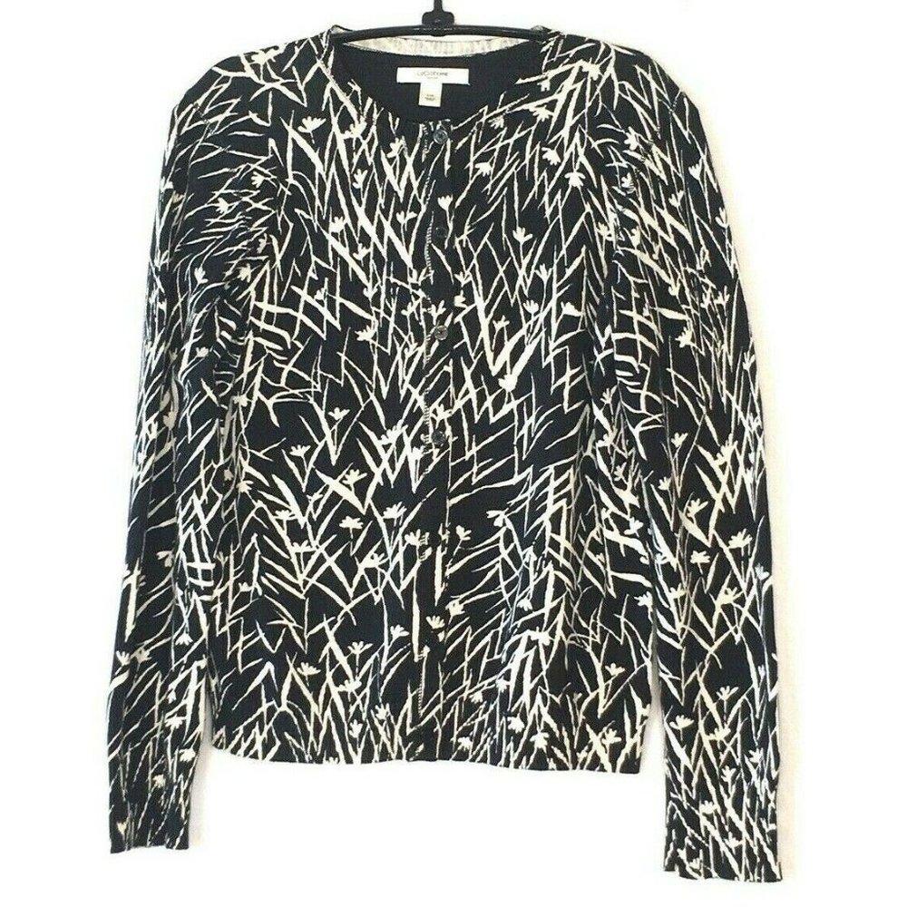 Liz Claiborne Floral Size L Large Long Sleeve Button up Cardigan